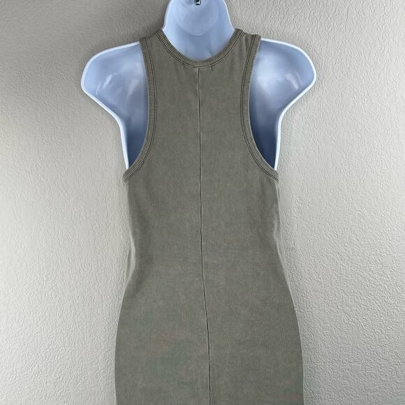 Young Fabulous Broke Stretchy Gray Ribbed Sleeveless Racerback Midi Dress SM/Med - Picture 7 of 12